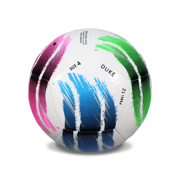 DUKE Junior Soccer Ball – Size 4, Thread-Winded, 12 Panels for Junior Training/Competition