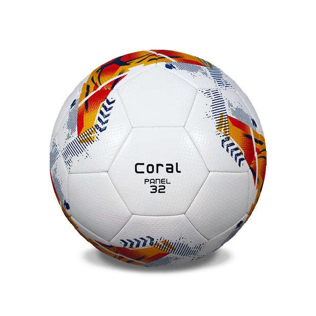 CORAL HYBRID Competition Soccer Ball – Size 5, Thread-Winded, 32 Panels for Junior Training/Competition