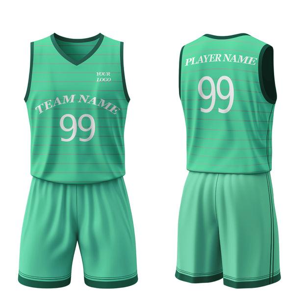 Basketball Uniforms – Horizontal Custom Logos & Team Colors