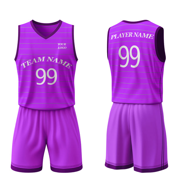 Basketball Uniforms – Horizontal Custom Logos & Team Colors