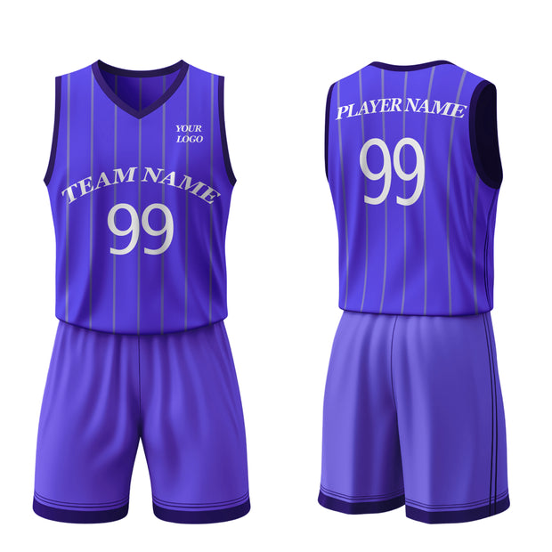 Basketball Uniforms – Vertical Custom Logos & Team Colors