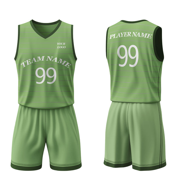Basketball Uniforms – Horizontal Custom Logos & Team Colors