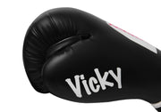 VICKY Boxing Gloves for Girls & Women – Designed for Small Hands, Carbon Look, Artificial Leather