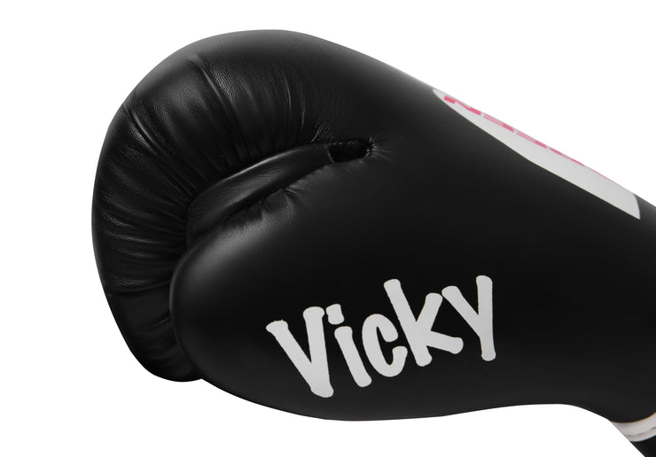 VICKY Boxing Gloves for Girls & Women – Designed for Small Hands, Carbon Look, Artificial Leather