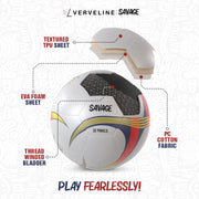 SAVAGE Entry Level Soccer Ball – Size 5, Thread-Winded, 32 Panels for Junior Training/Competition